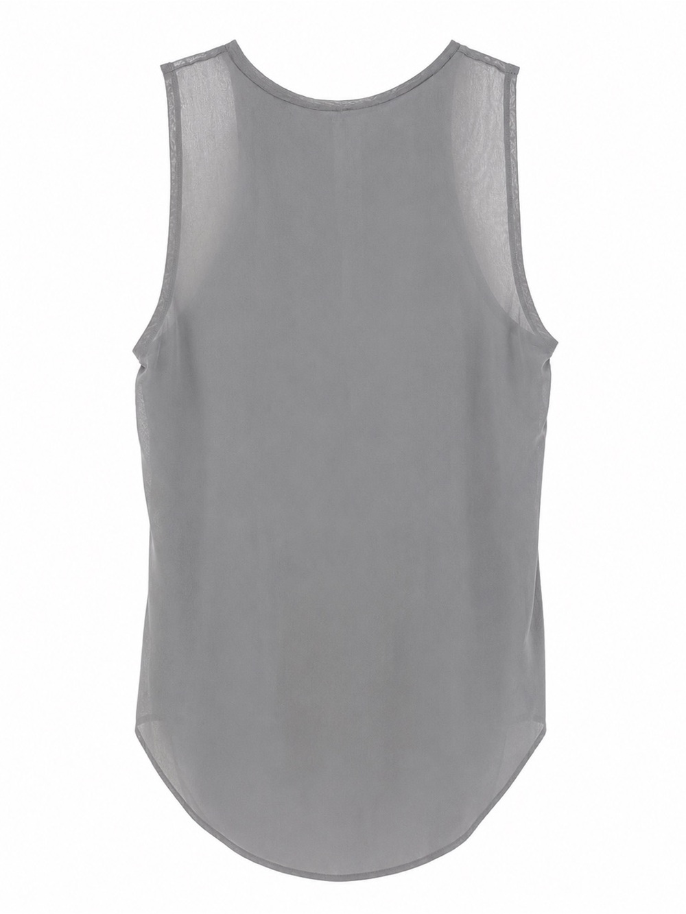 Haute Hippie Gray Mixed Media Model Chandelier Graphic Tank Top Sz L - Picture 2 of 5
